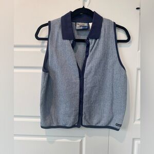 Vintage Wrangler Blues Western Knit Collared Button Vest Womens Size Medium
